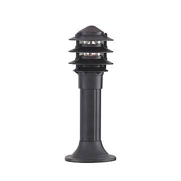 Paletto Esterno Contemporaneo Bollards Alluminio Nero Vetro 1 Luce E27 H45Cm