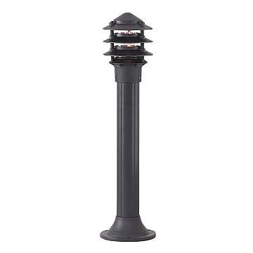 Paletto Esterno Contemporaneo Bollards Alluminio Nero Vetro 1 Luce E27 H73Cm