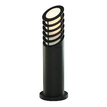 Paletto Esterno Bollards Alluminio Nero Policarbonato E27 1 Luce H45Cm