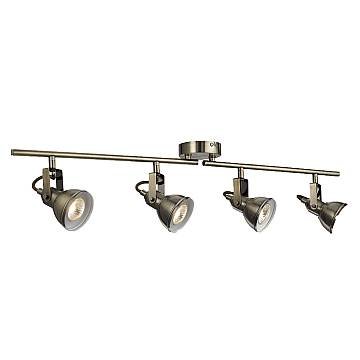 Plafoniera Lineare Contemporanea Focus Spotlight Acciaio Adjustable 4 Luci Gu10