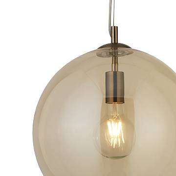 Sospensione Contemporanea Balls Acciaio Adjustable Vetro Ambra 1 Luce E27