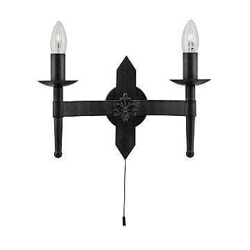 Applique Industrial-Nordico Cartwheel Ii Ferro Nero 2 Luci E14