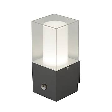 Applique Granada Alluminio Grigio Policarbonato Trasparente 1 Luce E27