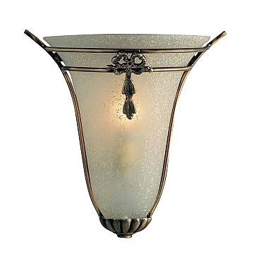 Applique Contemporanea Nashville Ottone Bronzo Vetro Ambra 1 Luce E14