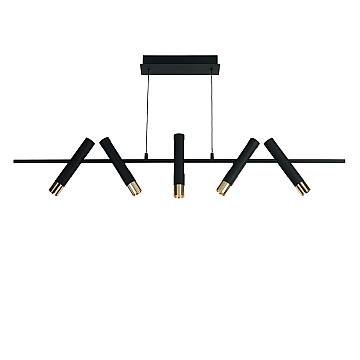 Lampadario Moderno Cilindro Acciaio Nero Oro Led 16W 3000K