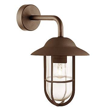 Applique Classica Toronto Acciaio Marrone Vetro 1 Luce E27