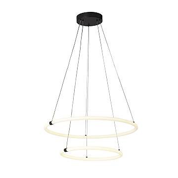 Lampadario Moderno Revolve Acciaio Bianco Policarbonato Nero Led 28,24W 3000K