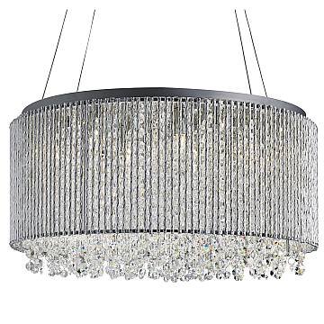 Lampadario Classico Elisa I Acciaio Cromo Vetro Trasparente 8 Luci G9