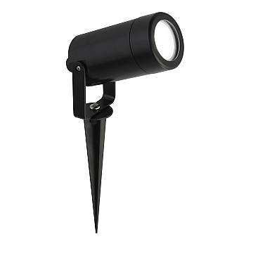 Faretto Picchetto Moderno Spikey Policarbonato Nero Trasparente 1 Luce Gu10