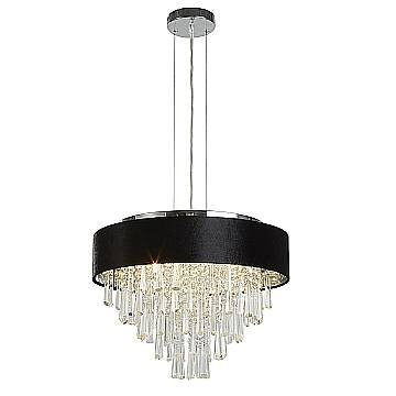 Lampadario Contemporaneo Fascino Acciaio Cromo Tessuto 5 Luci G9