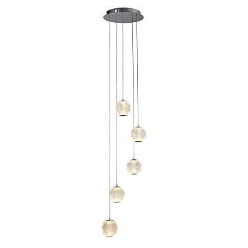 Lampadario Contemporaneo Fascino Acciaio Cromo Policarbonato Led 28W 3000K