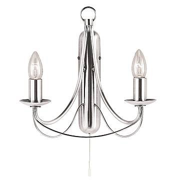 Applique Industrial-Nordico Maypole Acciaio Argento 2 Luci E14