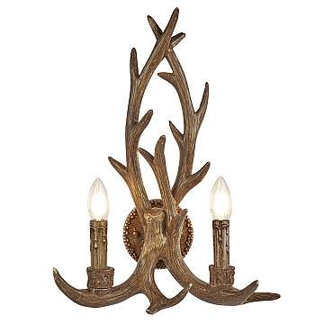 Applique Industrial-Nordico Stag Policarbonato Marrone 2 Luci E14