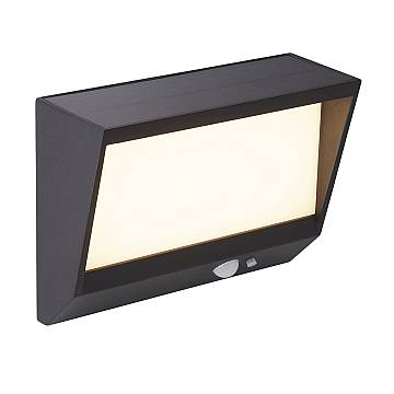 Applique Solare Alluminio Nero Policarbonato Bianco Led 2W 3000K Orizzontale