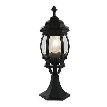 Paletto Da Esterno Rustico-Country Bel Aire Alluminio Nero Vetro 1 Luce E27