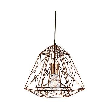 Sospensione Contemporanea Cage Geometrica Acciaio Rame 1 Luce E27