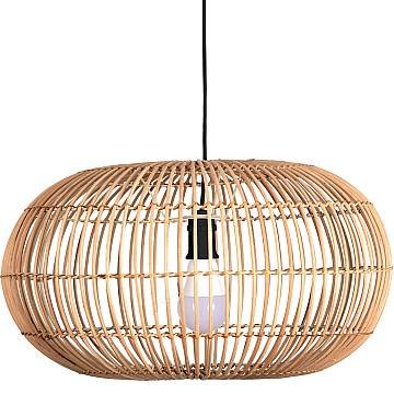 Sospensione Nordica Bali Acciaio Marrone Legno 1 Luce E27 D48Cm