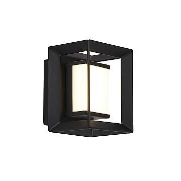 Applique Moderna Chaplin Acciaio Bianco Policarbonato Nero Led 1,7W 3000K
