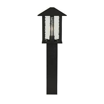 Paletto Contemporaneo Venezia Alluminio Nero Vetro Trasparente 1 Luce E27 74Cm