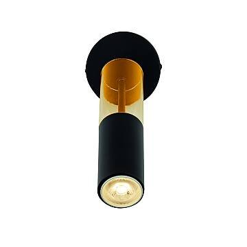 Applique Moderna Merrygold Acciaio Nero Ambra 1 Luce Gu10