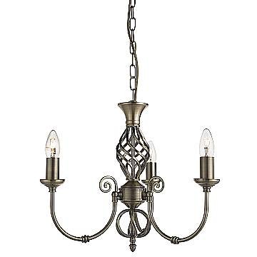 Lampadario Industrial-Nordico Zanzibar Acciaio Ottone 3 Luci E14