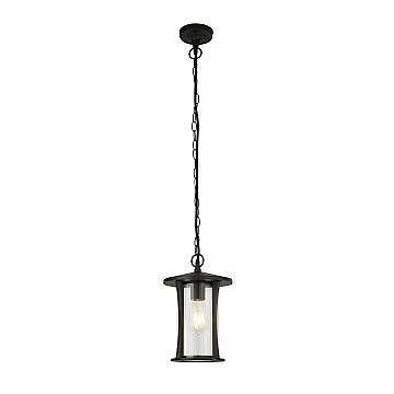 Sospensione Rustico-Country Pagoda Alluminio Nero Vetro Trasparente 1 Luce E27