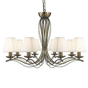 Lampadario Industrial-Nordico Andretti Acciaio Ottone 8 Luci E14