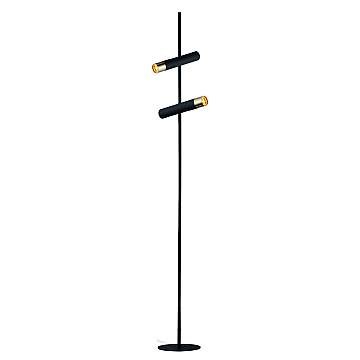 Piantana Industrial-Nordico Cilindro Acciaio Nero Oro Led 3,5W 3000K