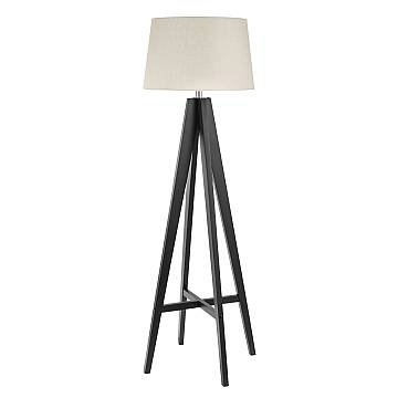 Piantana Contemporaneo Easel Legno Marrone Tessuto 1 Luce E27