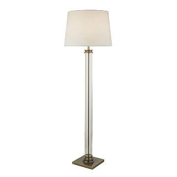 Piantana Contemporaneo Pedestal Acciaio Adjustable Vetro Trasparente 1 Luce E27