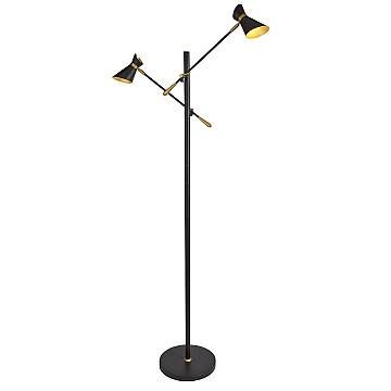 Piantana Industrial-Nordico Easel Acciaio Nero Oro Led 4W 3000K