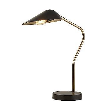 Lampada Da Scrivania Contemporanea Cigno Acciaio Nero Oro 1 Luce E14