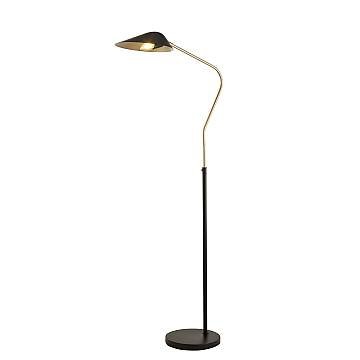 Piantana Contemporaneo Cigno Acciaio Nero Oro 1 Luce E27