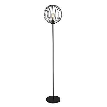 Piantana Industrial-Nordico Rondo Acciaio Nero 1 Luce E27