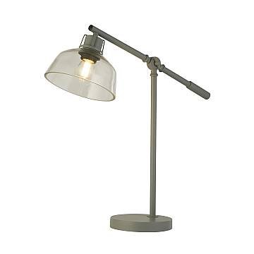 Lampada Scrivania Contemporanea Canterbury Acciaio Grigio Trasparente 1 Luce E27