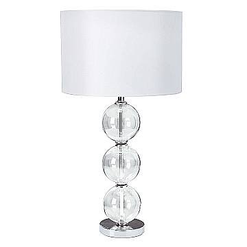 Lampada Da Scrivania Classico Bliss Acciaio Cromo Vetro Bianco 1 Luce E27