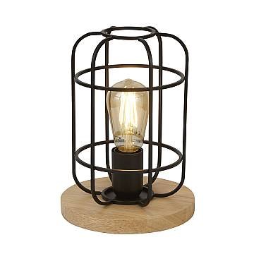 Abatjour Rustico-Country Visione Acciaio Nero Marrone 1 Luce E27