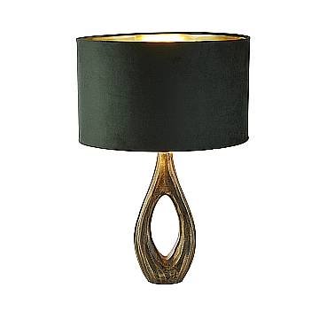 Lampada Da Scrivania Contemporanea Bucklow Ottone Tessuto Verde 1 Luce E27