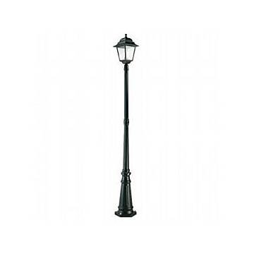 Lampione Esterno Contemporaneo H212Cm Quadrata Alluminio E Vetro Nero 1 Luce E27