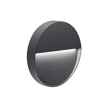 Segnapasso Moderno Geo Round Alluminio Grafite 3W Led 3000K