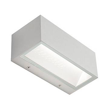 Applique Da Esterno Grande Biemissione Box Alluminio Bianco 20W Led 3000K