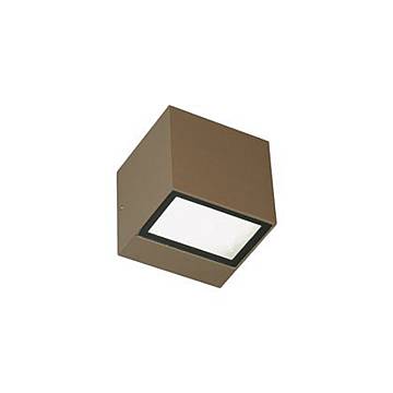 Applique Da Esterno Mini Biemissione Box Alluminio Caffè 5,5+5,5W Led 4000K