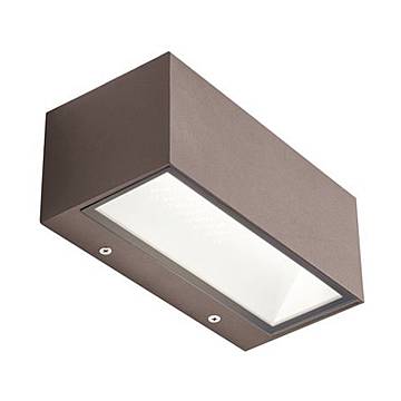 Applique Da Esterno Grande Biemissione Box Alluminio Caffè 20W Led 4000K