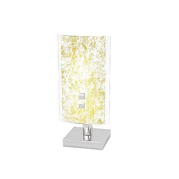 Abatjour Contemporaneo Shadow Metallo Bianco Vetro Foglia Oro 1 Luce G9