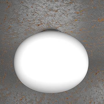 Plafoniera Contemporanea Soft Metallo Cromo Vetro Acidato Opaco 1 Luce E27 45Cm