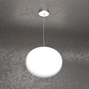 Sospensione Contemporanea Soft Metallo Cromo Vetro Acidato Opaco 1 Luce E27 35Cm