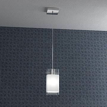 Sospensione Contemporanea Wild Metallo Cromo Vetro Satinato 1 Luce E27