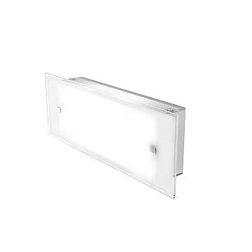 Applique Contemporanea Brick Metallo Bianco Vetro Satinato 2 Luci E27 42Cm