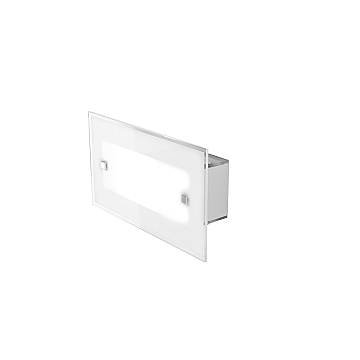 Applique Contemporanea Brick Metallo Bianco Vetro Satinato 2 Luci E27 27Cm