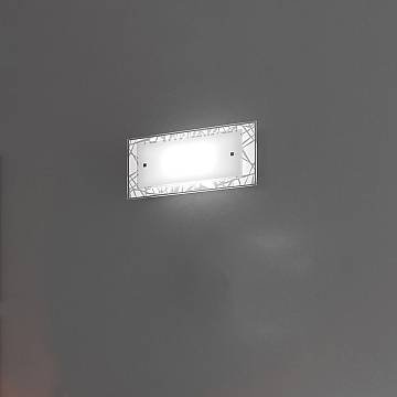 Applique Contemporanea Stripes Metallo Bianco Vetro Serigrafato 2 Luci E27 46Cm